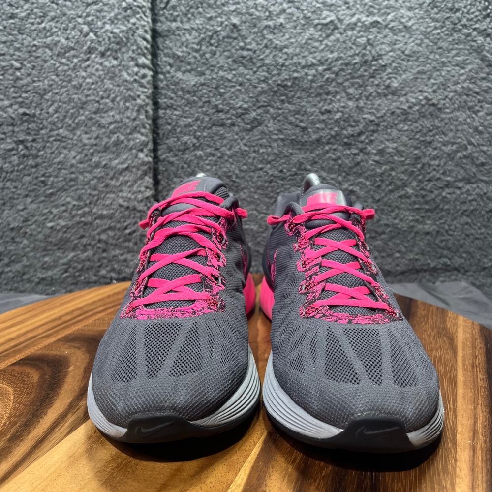 Nike LunarGlide 6 Women's Running Shoes Dark Gray Pink Athletic Sneakers Size 9 - Picture 4 of 12